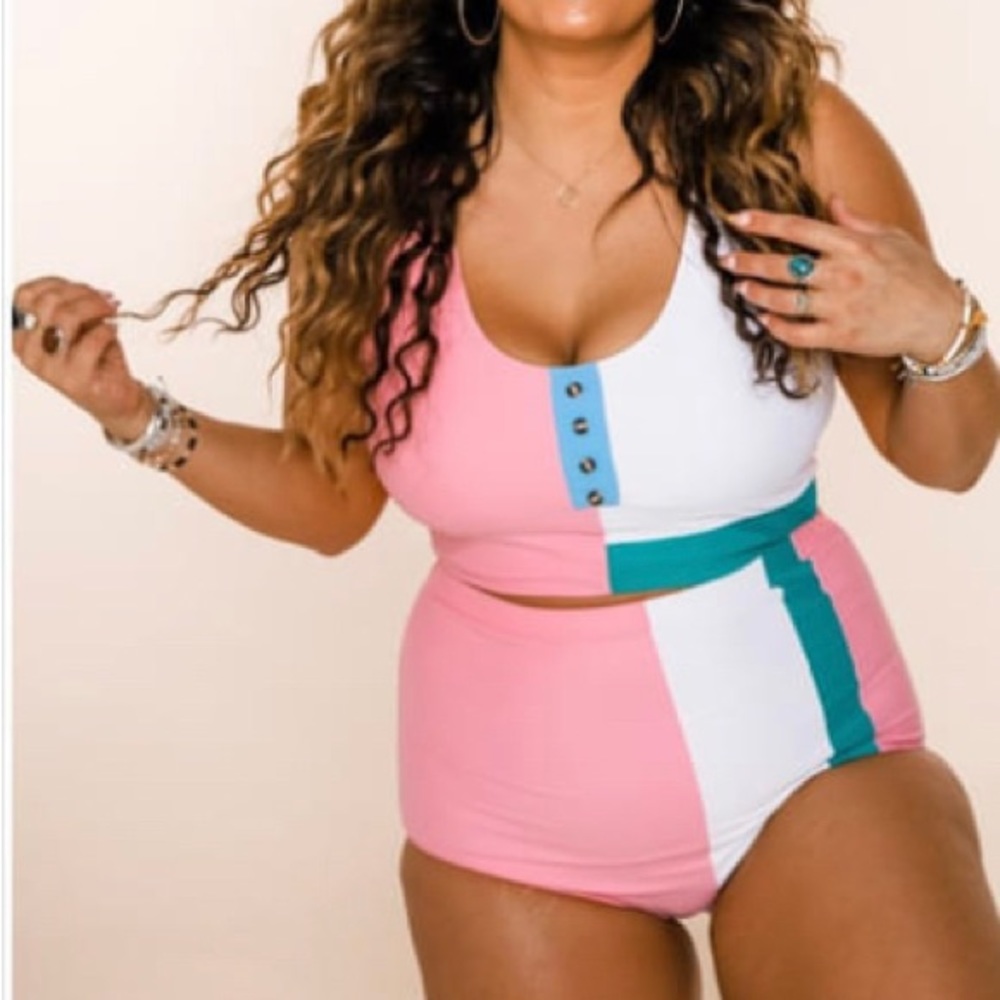 NEW Two Piece High Waisted Swimsuit Size XL